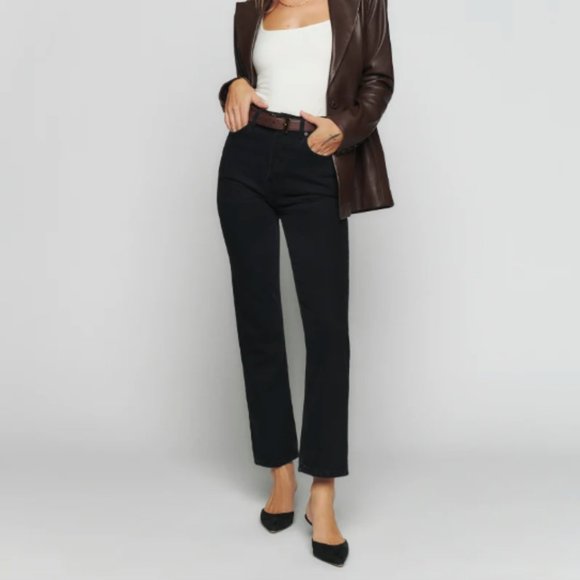 Reformation Denim - Reformation Cynthia High Rise Straight Cropped Jeans